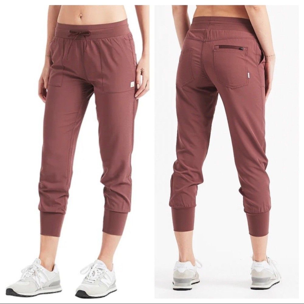 Vuori Fig Maroon Summits Woven Ripstop Jogger Activewear Pants Small Womens
